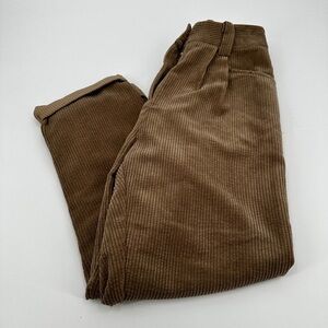 Women's High-Rise Corduroy Trousers in Brown